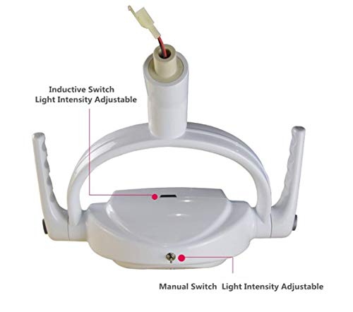 Dental LED Oral Exam Light, Infrared Sensor Shadowless Lamp for Dental Unit Chair CX249-4 22mm Ceiling Type, Cold Light, 6 LED, High Brightness (Remove Arm not Included) (A)