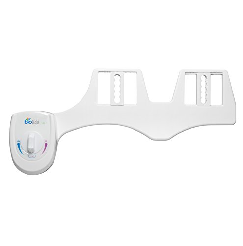 Bio Bidet A3 Fresh Water Non-Electric Bidet Attachment with Self-Cleaning Nozzle, Solid Brass Valve Assembly and Swivel Metal Hose Joint