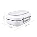 LOHOME Electric Heating Lunch Box Car Home Office Use Food Warmer Portable Bento Meal Heater with Stainless Steel Container 110V and 12V Dual Use (Grey)