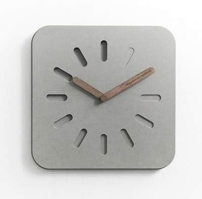 HAVIPRO EMITDOOG Non Ticking Modern Home Decoration Retro Square Clock Concrete Wooden Black DIY Wall Clock for Gift