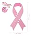 50 Pieces Breast Cancer Awareness Pink Paper Ribbon Breast Awareness Cutouts Breast Support Pink Cards Pink Wooden Clips and Pink Ribbon