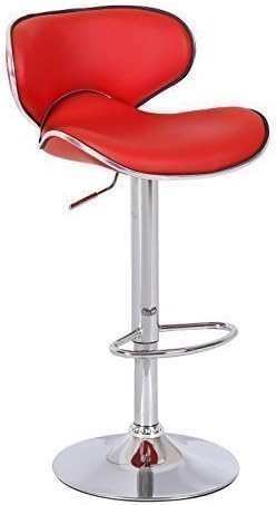HNNHOME® Vegas Swivel Faux Leather Breakfast Kitchen Bar Stools Pub Barstools Red