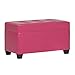 OSP Home Furnishings Metro Tufted Rectangular Storage Ottoman with Padded Upholstery and Soft Closing Hinges, Pink Vinyl