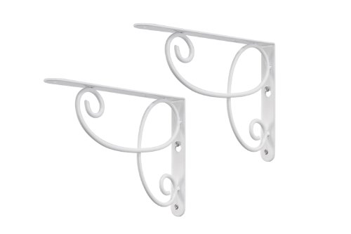 Decopolitan 26615 Loop Pair Bracket Pair for Shelves, White