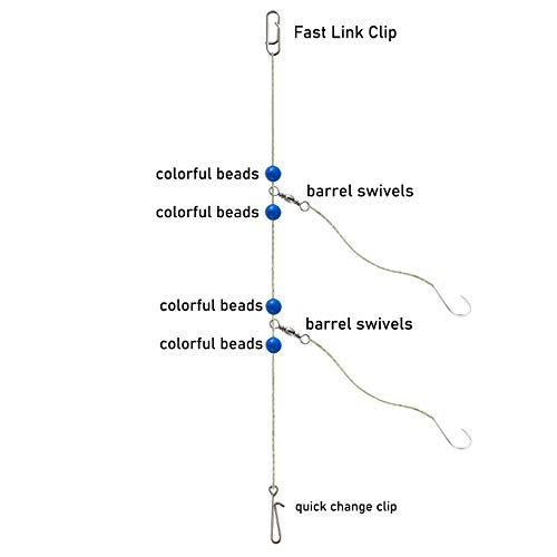 Alwonder Lot De 465 Bas De Ligne Pour Pêche En Mer Avec Pinces D’alimentation, Sertissages, Glissières à Glissière, Perles D’eau De Mer