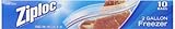Ziploc Freezer Bags 2 Gallon 10 Count (Pack Of 3)