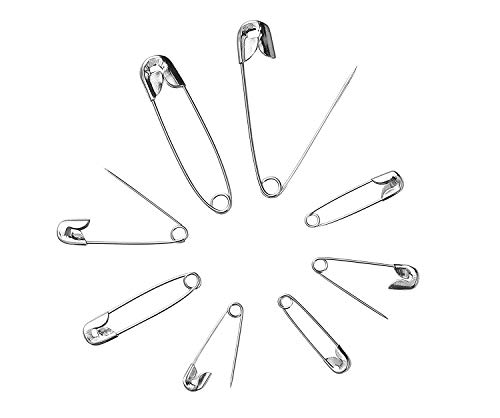 Happy Shop Premium Safety Pins- 4 Size-520 Count- Durable, Rust-Resistant Nickel Plated Steel Sewing Accessories Kit for Home Office Use Art Craft Sewing