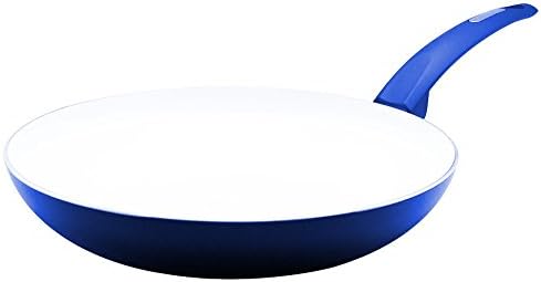 Ricovero Cookware Double Nonstick Ceramic Coating Pressed Aluminum Frying Pan, 9.5-Inch (Blue)