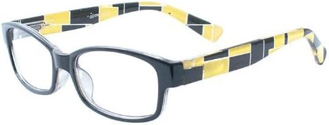 About Eyes G213 Maia Strength Plus 1.50 Black Frame with Black/ Yellow Temples Reading Glasses by About Eyes