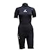 Seavenger Navigator 3mm Shorty | Short Sleeve Wetsuit for Men and Women | Surfing, Snorkeling, Scuba Diving (Scuba Black, Women's 7)