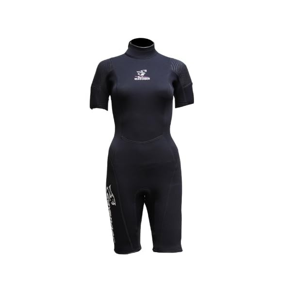 Seavenger-3mm-tropical-shorty-for-watersport-diving-snorkeling-All-Black-Wetsuits-MenWomen