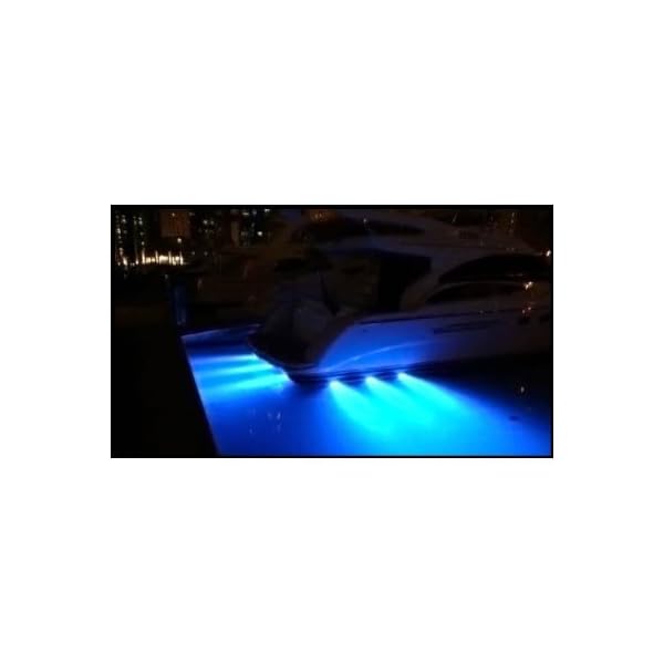Amarine-made-LED-Underwater-Boat-Surface-Mount-Light-3w-3w-Blue-Bronze-Housing-Waterproof-Ip-68