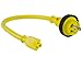 Conntek Marine Shore Pigtail Adapter Cord 30 Amp Shore Male Plug To 15 Amp Connentor with Light Indicator