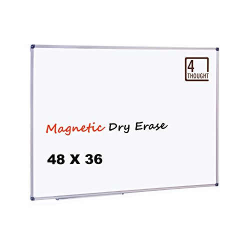 4 Thought Magnetic Dry Erase Board, 48 X 36 Inches Whiteboard Wall-Mounted with Aluminium Frame and Removable Marker Tray, Magnetic Message and Memo Bulletin Board of Commercial Quality - Thumbnail 7