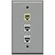 RiteAV - 1 Port Phone RJ11 RJ12 Beige 2 Port Cat6 Ethernet White Wall Plate