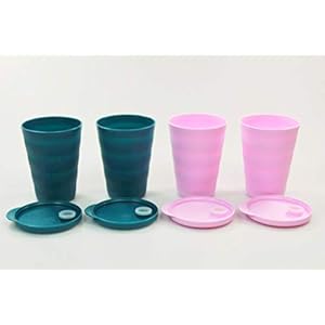 TUPPERWARE Junge Welle rietjes mok 330 ml groen rietjes mok (2) + roze (2) 38079