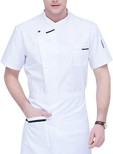 BOUPIUN Summer Chef Coat Unisex Chefwear Short Sleeve Cool Chef Jacket Uniform Kitchen Restaurant