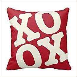 red Xoxo Cotton Linen Throw Pillow Case Cushion Cover Colorful18x18