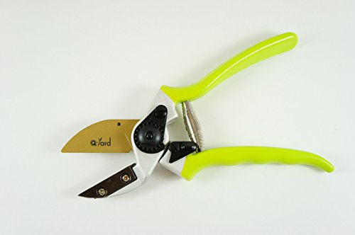 Q-yard QY-730B Lower Anvil Zinc Alloy Pruning Shear- Extra Sharp Garden Hand Pruners, Easier Cutting, Comfortable Ergonomic, Less Effort - Gardening Scissors for Men & Women
