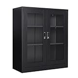 AFAIF Metal Storage Cabinet, Glass Cabinet