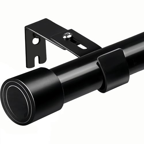 Black Curtain Rod Extendable Curtain Pole 4 Metres for Living Room Bedroom Kitchen (185-435 cm, Diameter 25 mm)