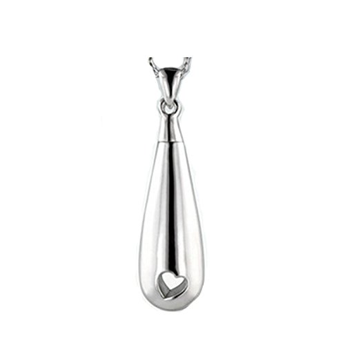 Lauren Annabelle Studio Cremation Jewelry for Ashes Tear Drop Urn Necklaces Stainless Steel Pendant for Men and Women on Funeral Day. Keepsake for Loved One
