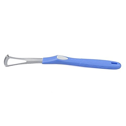 Risingmed Gratte-langues en Acier inoxydable Tongue Scraper pour pour une hygiène buccale optimale (bleu)