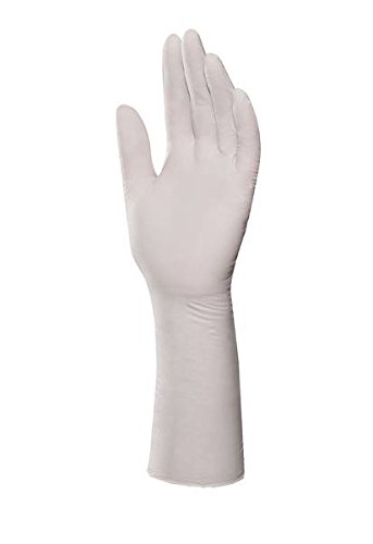 MAPA Professional SOLO 999 – Nitrile Disposable Gloves with Certified Virus Protection, Used in Laboratories and Health Sector, White, Size 7 (Box of 100) Protective Gloves