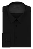 Calvin Klein Men's Stretch Xtreme Slim Fit Solid Point Collar Dress Shirt, Black, 15