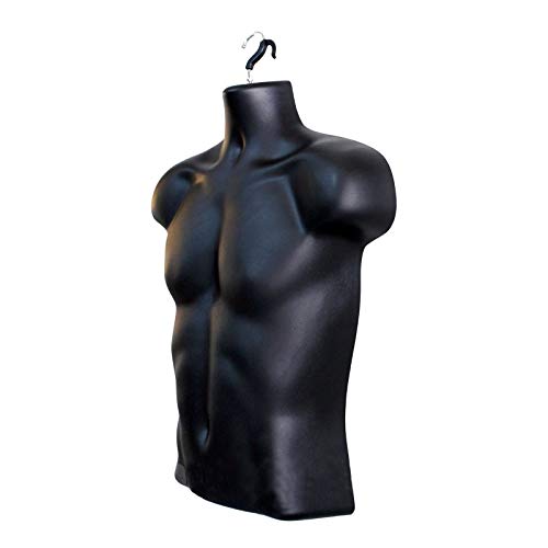 5 Pack Male Mannequin Torso, Dress Form Tshirt Display Countertop