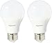 Amazon Basics 75 Watt Equivalent, Soft White, Non-Dimmable, 15,000 Hour Lifetime, 11.5 W, A19 LED Light Bulb, 2-Pack