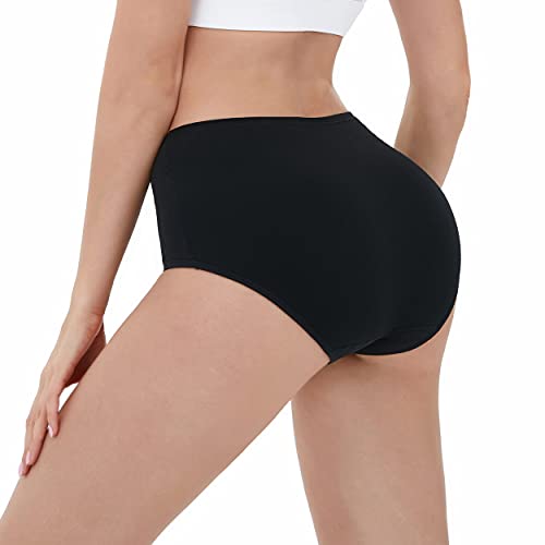 HOPECK Women\'s Cotton Underwear High Waisted Underwear for Women Full Coverage Panties Soft Breathable Briefs Multipack