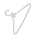 SODIAL(R) White Plastic Beaded Bow Hanger Hook Rack For Adult 39cm