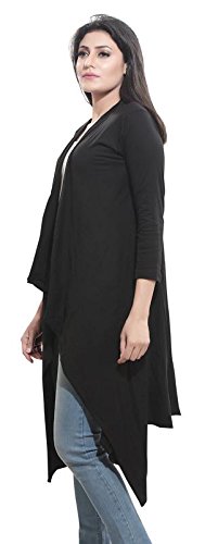bfly women's viscose long shrug (black)