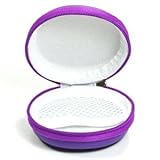 Cosmos Purple bluetooth handsfree headset Case - Clamshell/PU Style with Zipper Enclosure, Inner Pocket, and Durable Exterior for Aliph Jawbone 2, Aliph Jawbone Prime, Jabra BT804 + Cosmos cable tie