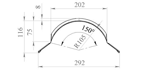 Firstblech halbrund Roofart (tiefschwarz 9005) – Bild 4