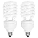 Luxrite LR20210 (2-Pack) 42-Watt CFL T3 Spiral Light Bulb, Equivalent To 200W Incandescent, Warm White 2700K, 2820 Lumens, E26 Standard Base