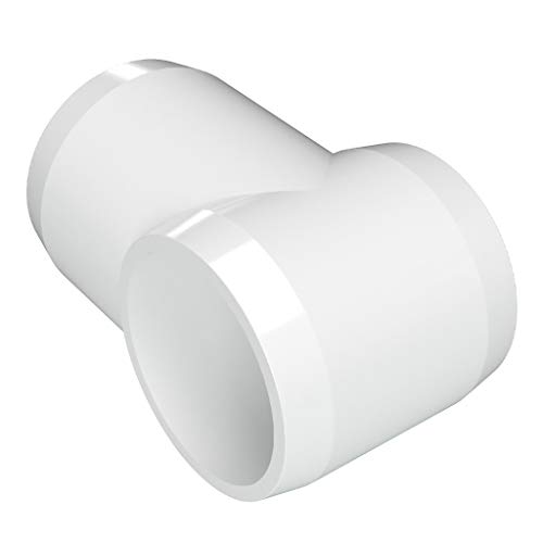 FORMUFIT F001STE-WH-4 Slip Tee PVC Fitting, Furniture Grade, 1" Size, White (Pack of 4)