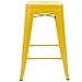Furmax 24 Inches Metal Bar Stools Bar Height High Backless Stools Indoor Outdoor Stackable Kitchen Stools Set of 4 (Yellow)