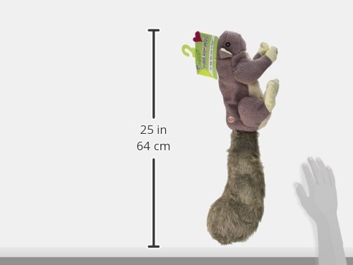 HuggleHounds Plush Durable Squeaky Big Feller Squirrel Dog Toy, X-Large