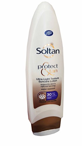 2 packs of Boots Soltan Protect & Tan Ultra-Light Texture Suncare Lotion SPF 30 High. supports skin's natural tanning, water resistant, Ultra highest UVA Rating. (200 ml/ pack) - Thumbnail 3