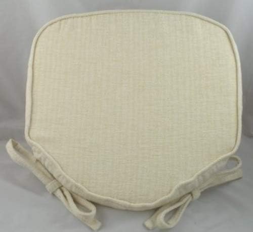 Luxury Cream Chenille Seat/Chair Pads/Cushions With Piped Edging