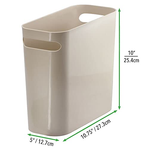 mDesign Plastic Small Trash Can, 1.5 Gallon/5.7Liter Wastebasket