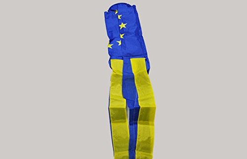 Flagtex European Union Flag Windsock 150cm Weather Resistant Polyester Garden Windsock EU Flag Design Outdoor Decoration Wind Indicator Patio Garden 60 inch Wind Direction Windsock
