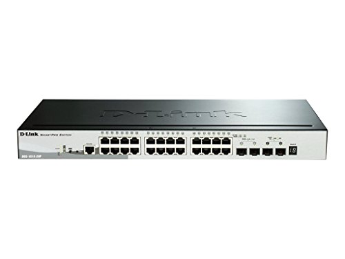 D-Link Systems 28-Port SmartPro Stackable PoE/PoE+ Switch & 2 Gigabit SFP Ports and 2 10GbE SFP+ Ports (DGS-1510-28P)