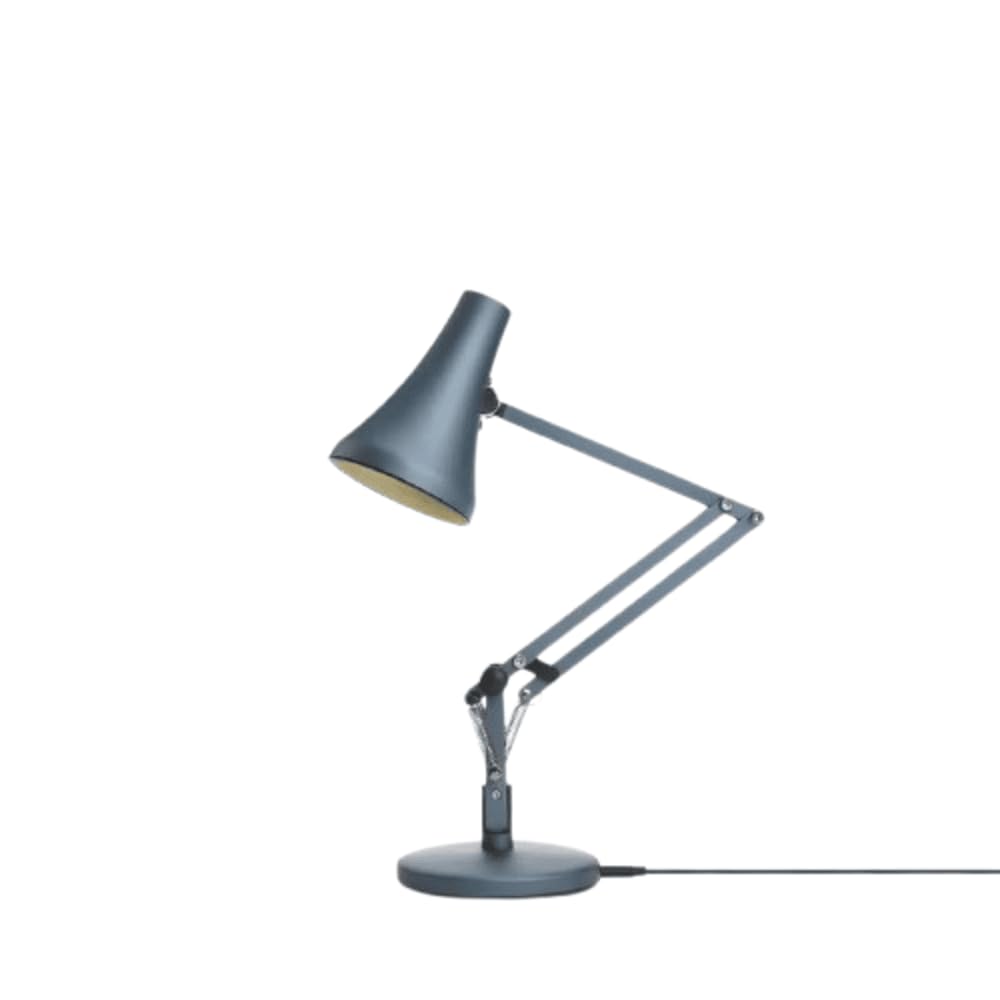 ANGLEPOISE 90 Mini Mini Desk Lamp, Steel Blue, LED Low Energy Dimming Bulb, USB Power Cable, Aluminium Shade and Arms, Anodised Satin Finish, Chrome Plated Fittings, Ideal for Small Spaces