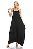 J Doe Style Women's Solid Loose Fit Harem Boho Spagetti Strap Maxi Full Dress(Size :S-5X)