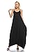 J Doe Style Women's Solid Loose Fit Harem Boho Spagetti Strap Maxi Full Dress(Size :S-5X)