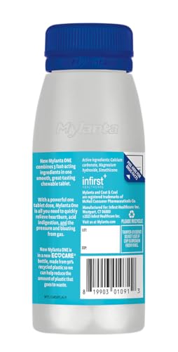 MYLANTA ANTACID + ANTI-GAS ECO CARE TABLETS – LEMON MINT – 50CT