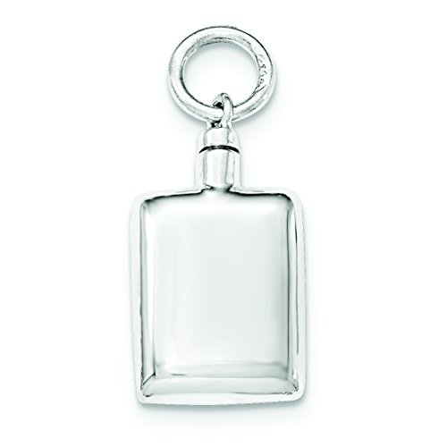 Sterling Silver Polished Rectangular Ash Holder Pendant